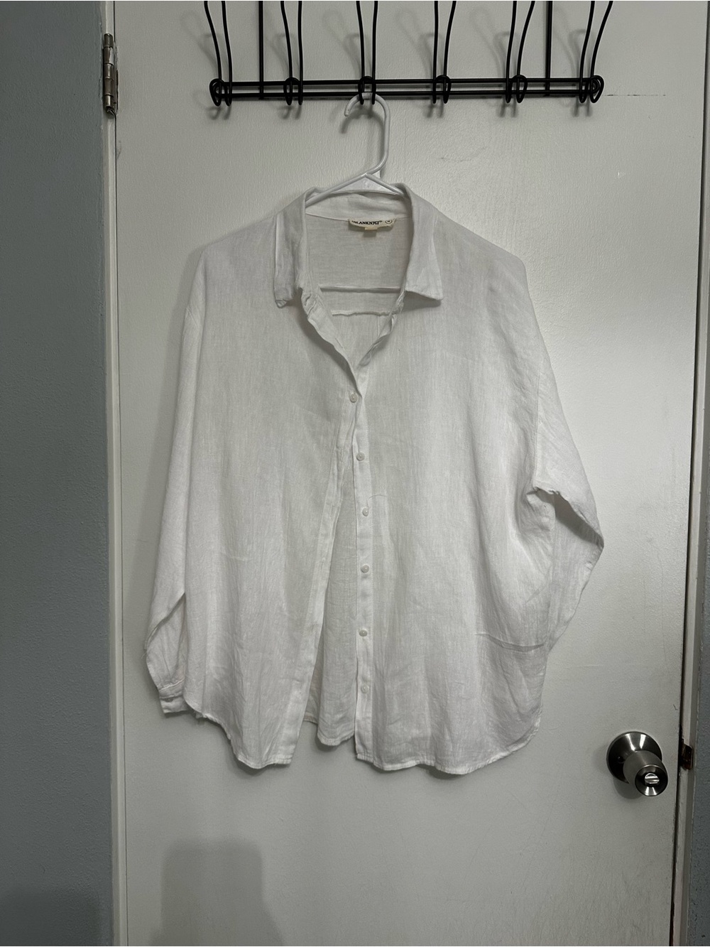 Blank NYC White Linen Button-Down Shirt